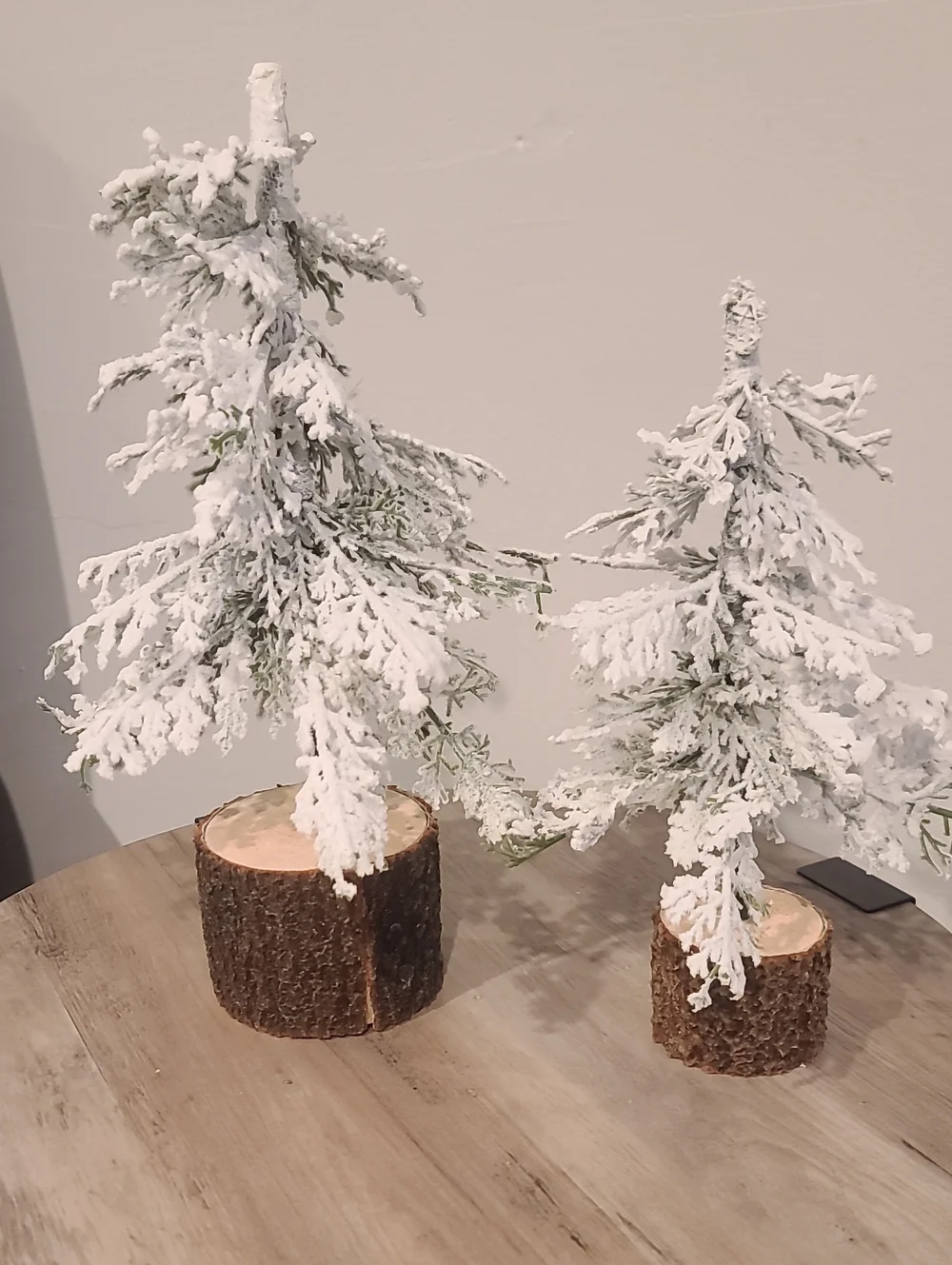 Two Tabletop  Christmas Tree Set